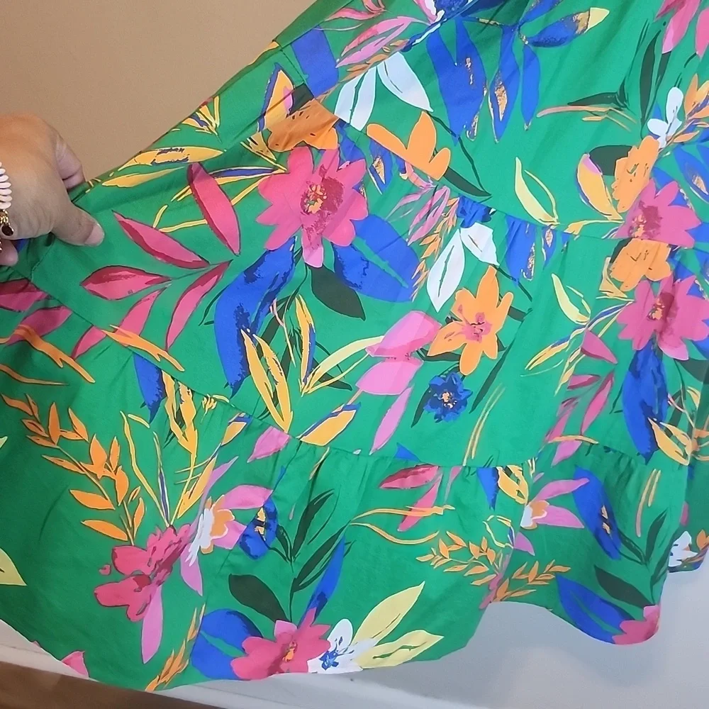 J. Crew Green Smocked Dress